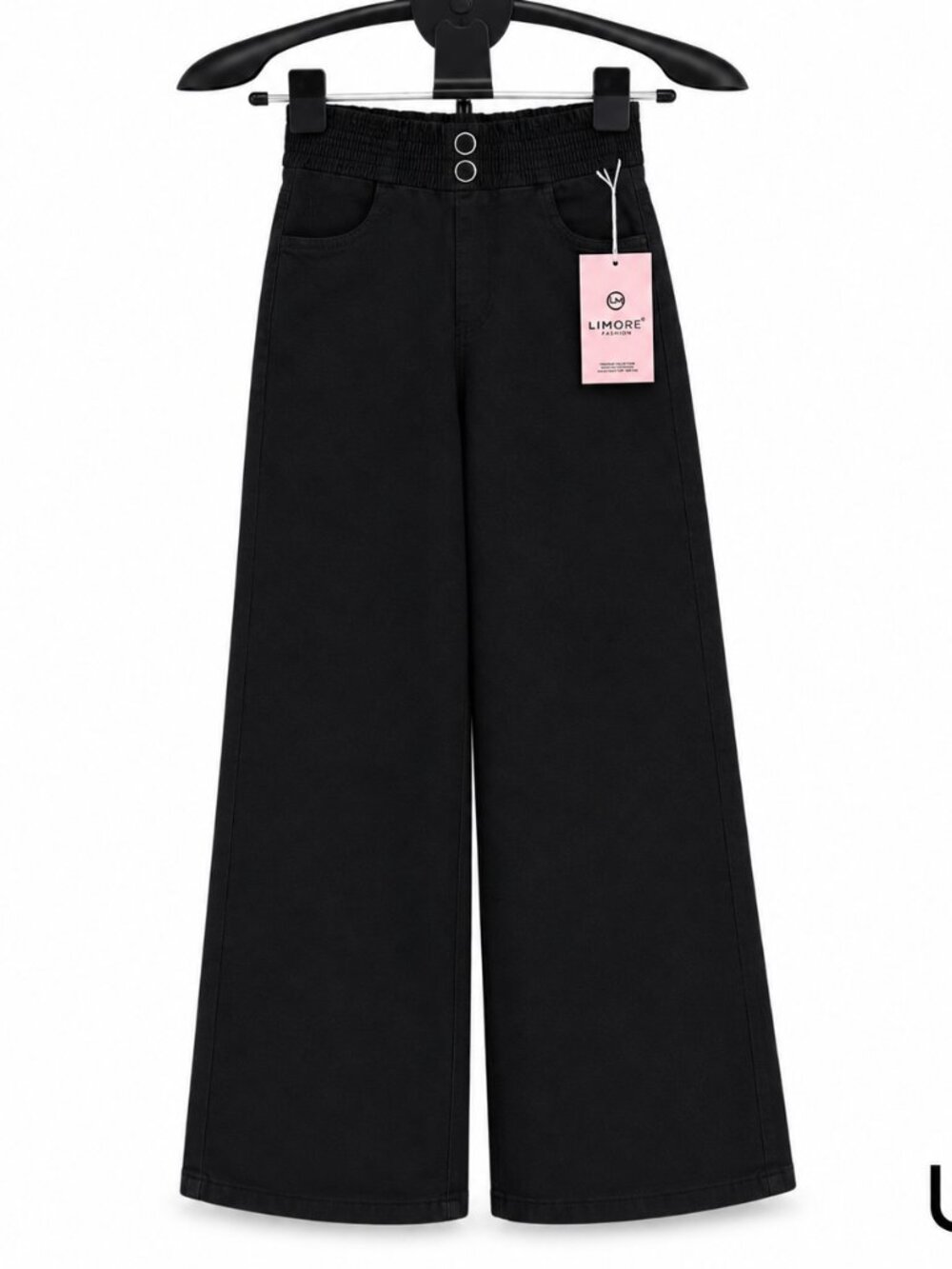 LIMORE Women’s Black Wide Leg Jeans NWT | High Rise Double Button